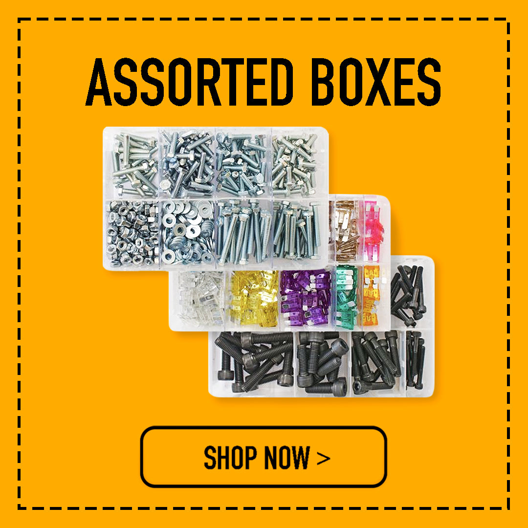 assorted box of nuts bolts washers grommets electrical connectors uk