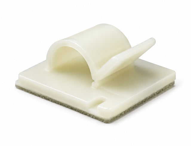 White Self-adhesive Nylon Cable Clip