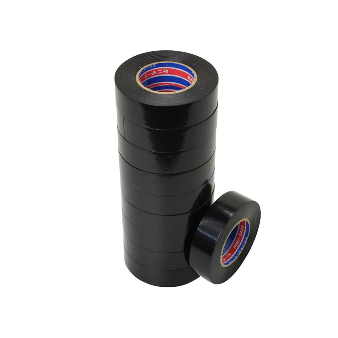 PVC Insulation Tape |  Black 19mm X 20m | Pack of 10 Rolls - 