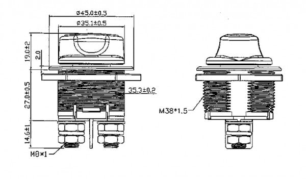 Panel Mounted Battery Isolator Switch 200A - 
