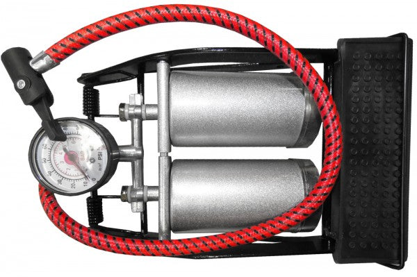 Footpump with Gauge (Double Barrel) - 