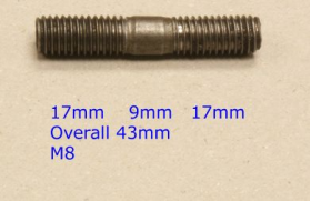 Exhaust Manifold Studs M8 x 43mm | Alfa Chrysler | Qty: 20 -  UK
