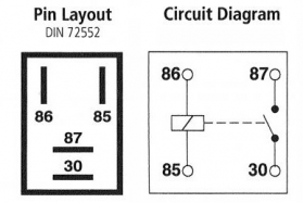 Micro Relay 4 Pin, 12v 20A - 