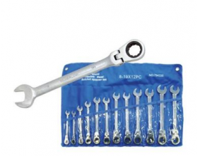 Flexible Head Ratchet Spanner Set 12pce - 