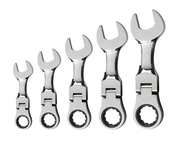 Stubby Ratchet Spanner Set / 5 Piece - 