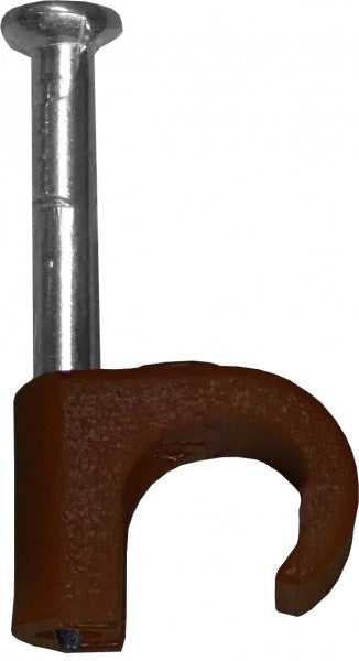 Round Cable Clip Brown - 5-7mm - 