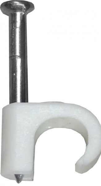 Round Cable Clip White - 3-5mm - 