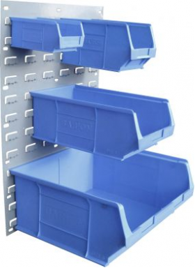 Storage Bin Backing Plate - Steel Louvred - 