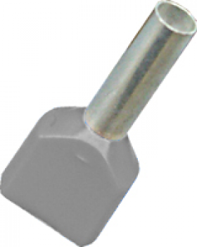 Twin Cord End | 0.75mm² Grey | Qty: 100 - 